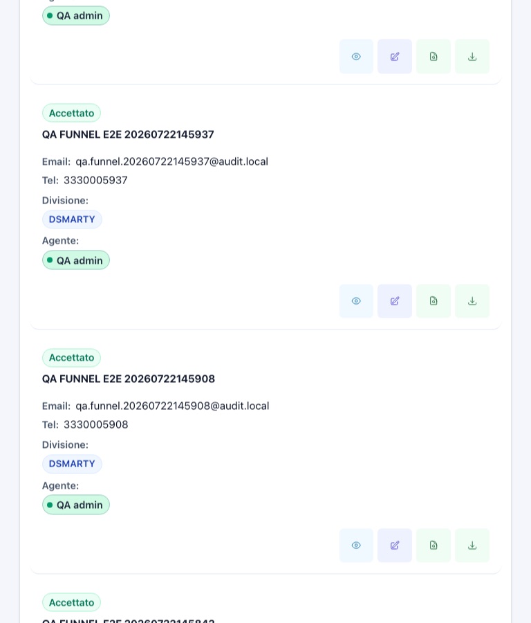 Elenco preventivi e contratti